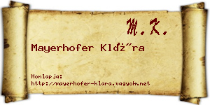 Mayerhofer Klára névjegykártya