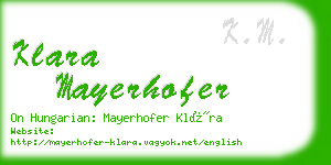 klara mayerhofer business card